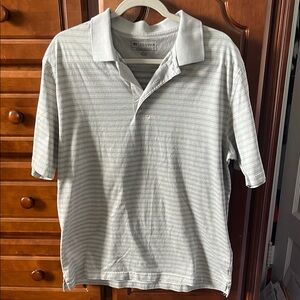 Jos. A. Bank Leadbetter Golf Gray Patterned Polo Shirt Mens L